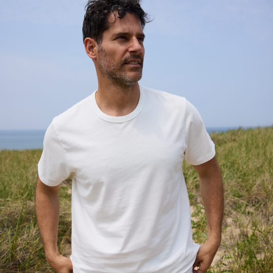 Short Sleeve Slub T-shirt, White