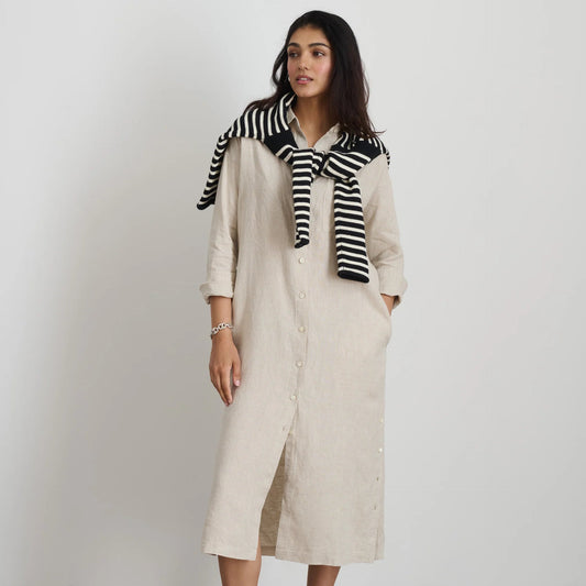 Kerry Shirtdress in Flax Linen, Flax