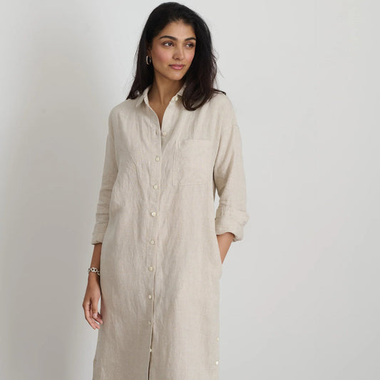 Kerry Shirtdress in Flax Linen, Flax