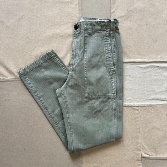 Neil Pant in Herringbone, Vintage Olive