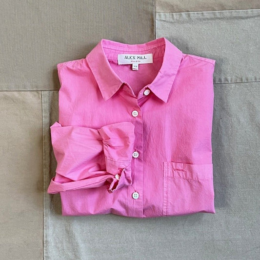 Women's Jo Standard Shirt in Paper Cotton, Peony