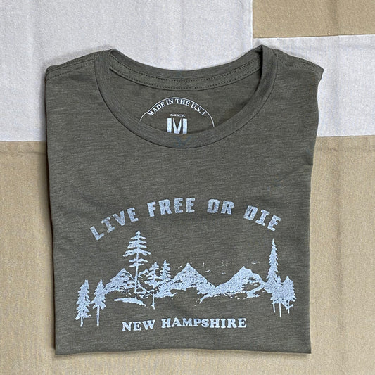 Women's Live Free or Die New Hampshire Relaxed T-shirt, Army