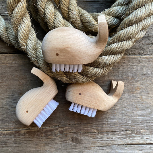 Wooden Whale Nail Brush