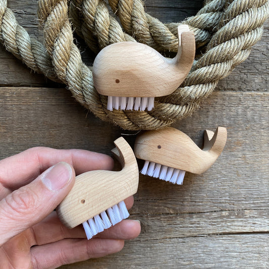 Wooden Whale Nail Brush