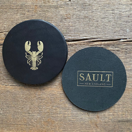 Leather Lobster Coasters, Black