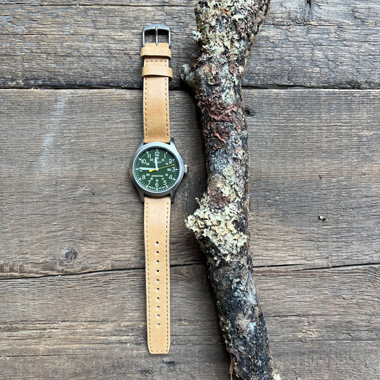 Expedition 42mm Acadia Rugged Leather Strap Watch, Olive