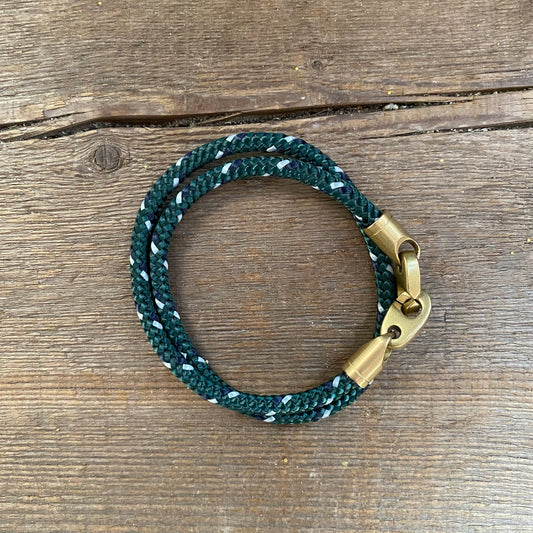 SAULT Journey Double Rope Bracelet, Evergreen/Brass