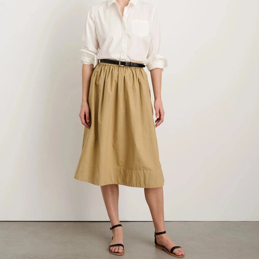 Standard Skirt in Paper Poplin, Vintage Khaki