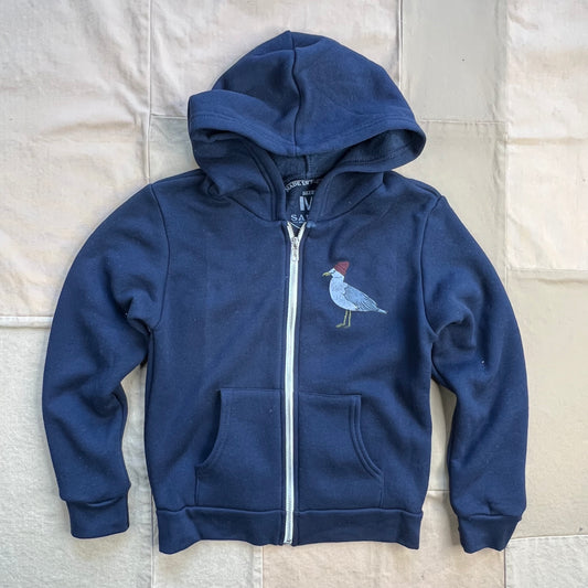 Little Seagull Zip Hoodie, Navy