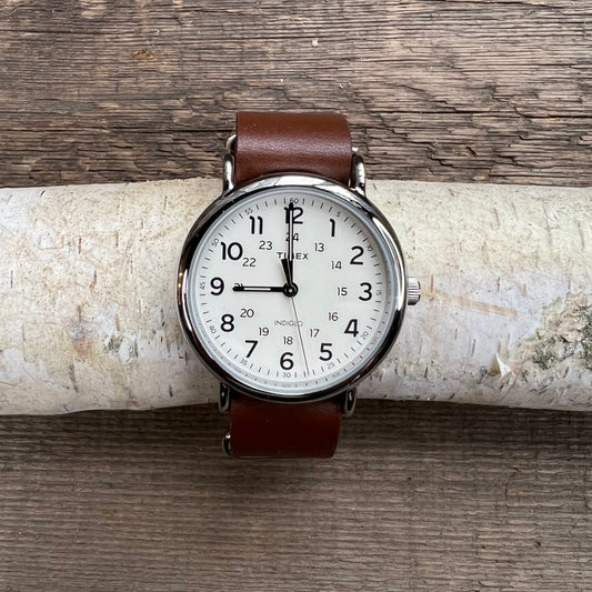 Weekender 40mm Leather Strap Watch, Brown