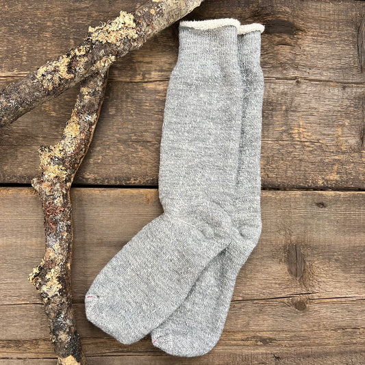 Double Face Crew Socks, Grey