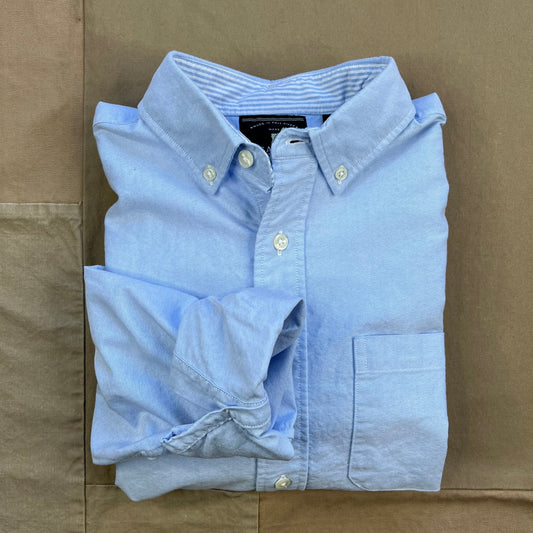 Modern Long Sleeve Oxford Shirt, Blue
