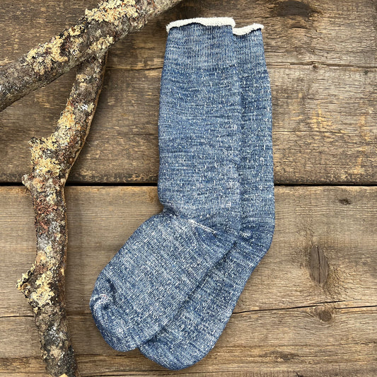 Double Face Crew Socks, Deep Ocean