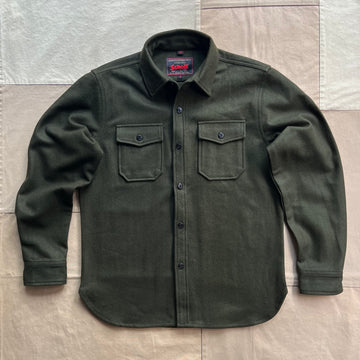 CPO Wool Button Down Shirt, Olive