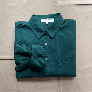 Jo Shirt in Cotton Poplin, Rain Forest