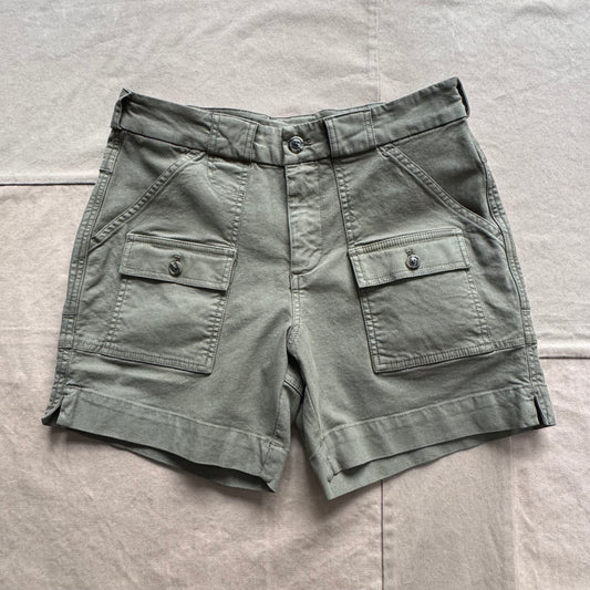 Bermuda Canvas Shorts, Garment Dyed Dark Green