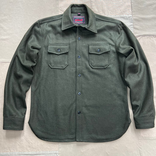 CPO Wool Button Down Shirt, Olive
