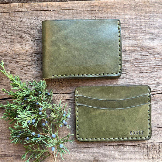 Hand Stitched Wallet, Olive