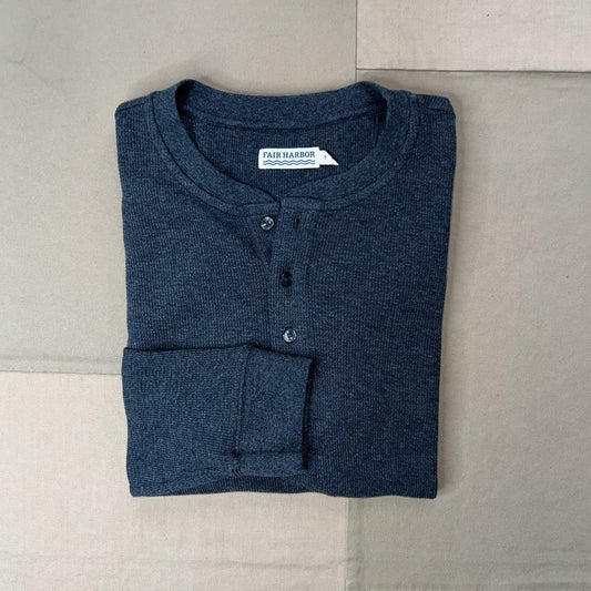 The Hudson Waffle Henley, Charcoal