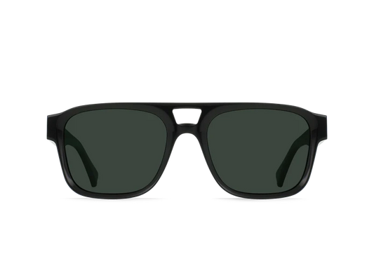 Rifka Sunglasses, Recycled Black / Green Polarized