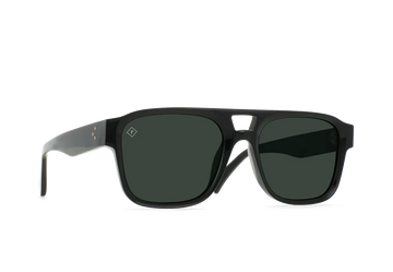 Rifka Sunglasses, Recycled Black / Green Polarized