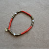 Rory Solid Gold Stretch Bracelet, Red