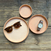 Leather Circular Valet Catchall Trays, Natural