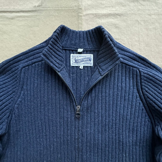 Ribbed Knit Track Jacket, Navy