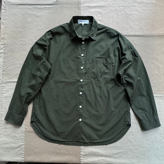 Jo Standard Shirt in Paper Cotton, Pine Needle