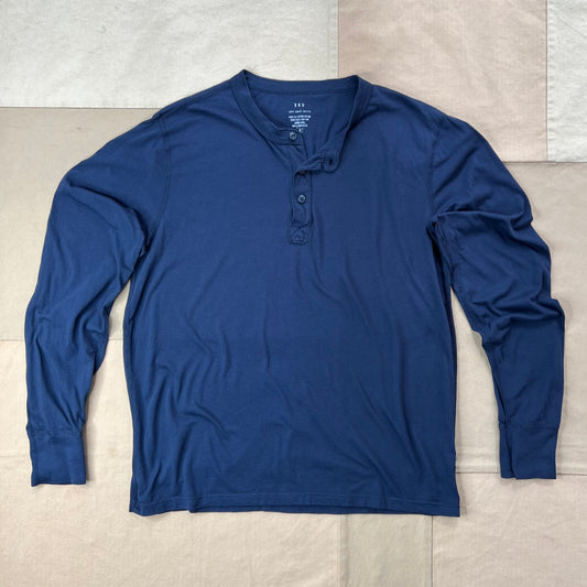 Long Sleeve Supima Jersey Henley, Navy