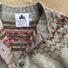 Women's Fair Isle Yoke High Button Sweater, Silver