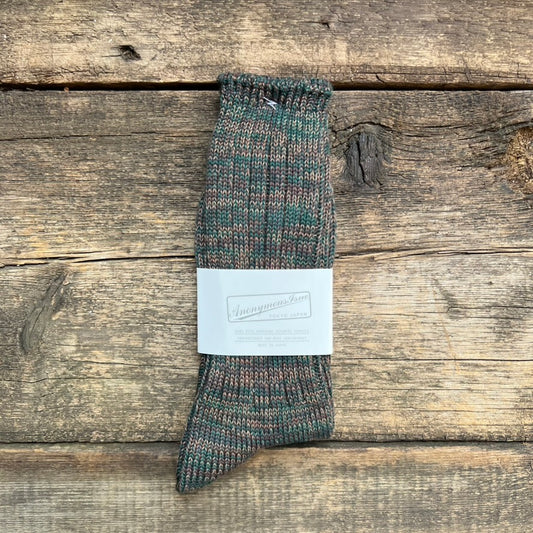 5 Color Mix Crew Sock, Army