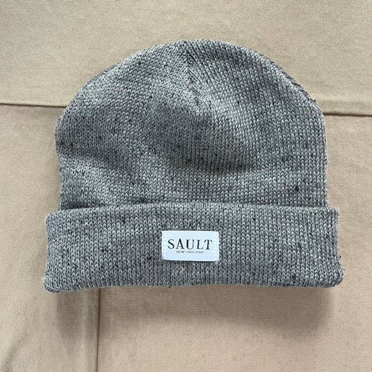 Upcycled Wool Beanie, Grey Melange