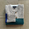 Cotton Rugby Stripe Marled Henley Sweater, Beige