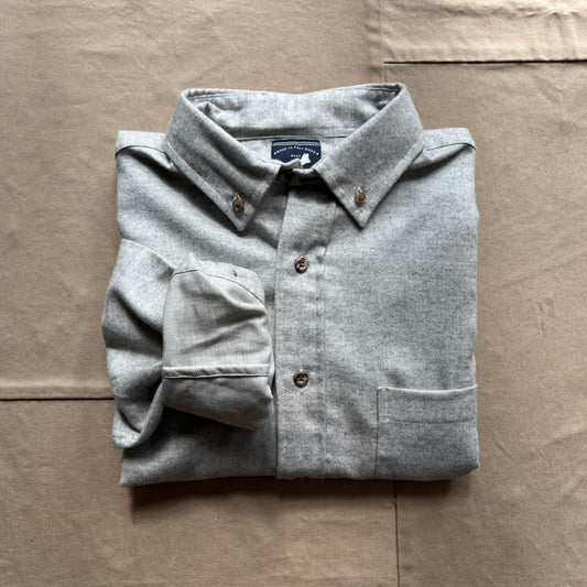 Brushed Flannel Shirt, Soft Grey