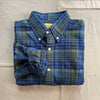 Madras Cotton Shirt, Indigo Olive Check