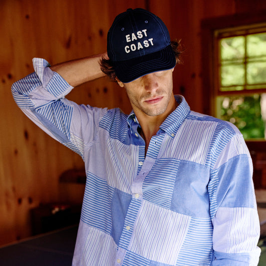 East Coast Needlepoint Cap, Navy