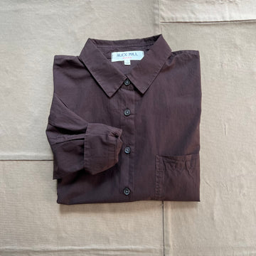 Jo Shirt in Cotton Poplin, Dark Chocolate