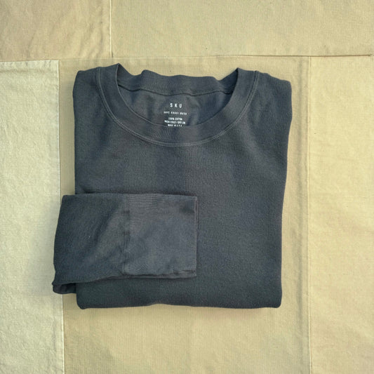 Long Sleeve Pointelle Crew Tee, Slate