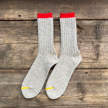 Merino Wool Ragg Socks, Red