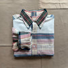 Madras Cotton Shirt, Natural Blue Check