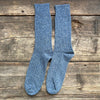 Plain Rib Donegal Wool Socks, Denim