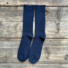Cotton Wool Ribbed Crew Sock, Navy