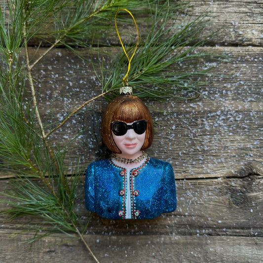 Anna Wintour Glass Ornament