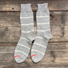 Pinstripe British Wool Socks, Silver