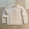 Recycled Wool-Blend Cable Knit Crewneck Sweater, NAT
