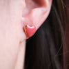 Heart Stud Earrings, Red