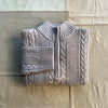 Cable Knit 1/4 Zip Sweater, Taupe