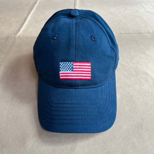 American Flag Needlepoint Hat, Navy