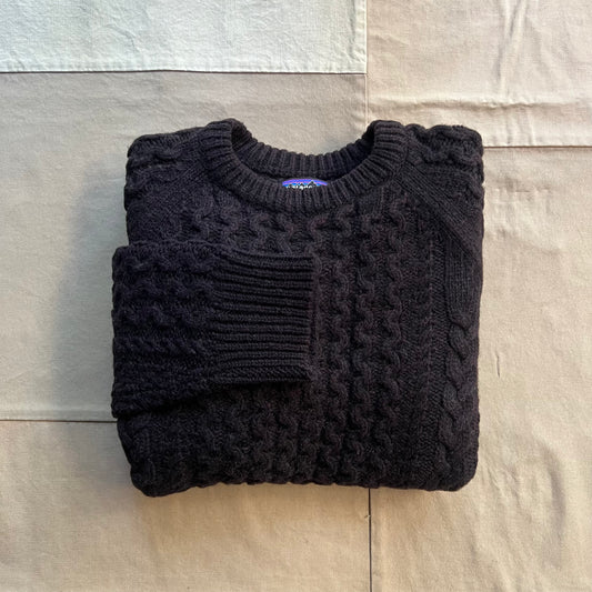Recycled Wool-Blend Cable Knit Crewneck Sweater, DNBR